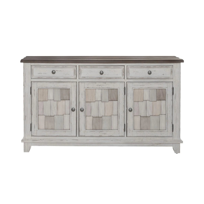 River Place Accent Server in Riverstone White & Tobacco image