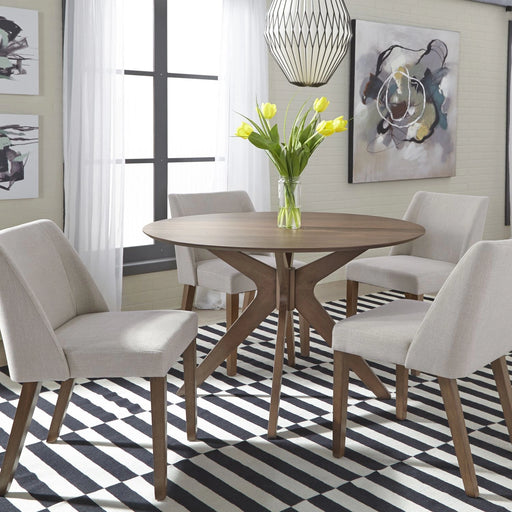 Space Saver Round Pedestal Table in Satin Walnut image