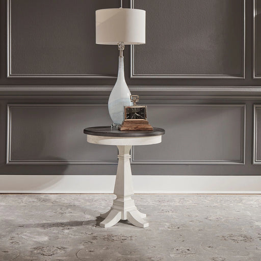 Allyson Park Chair Side Table in Wirebrushed White image