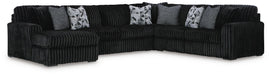Midnight-Madness Sectional with Chaise - Onyx