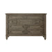 Americana Farmhouse 9 Drawer Dresser in Dusty Taupe and Black image