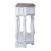 Magnolia Manor 56 Inch Hall Console Table in Antique White Base w/ Weathered Bark Tops image