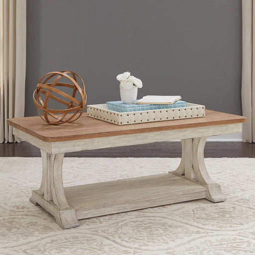 Farmhouse Reimagined Rectangular Cocktail Table in Antique White image