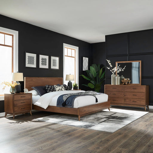 Century Modern King California Platform Bed, Dresser & Mirror, N/S image