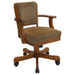Mitchell Upholstered Game Chair Olive-brown and Amber image