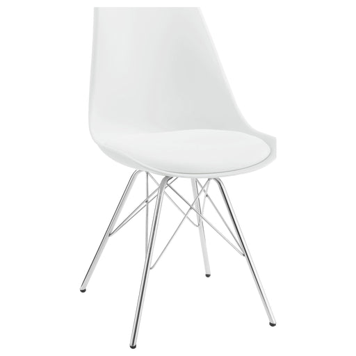 Juniper Armless Dining Chairs White and Chrome (Set of 2) image
