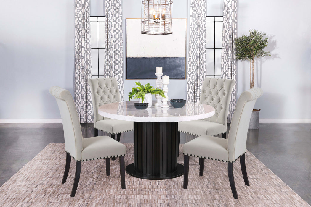 Sherry Rectangular Marble Top Dining Table set