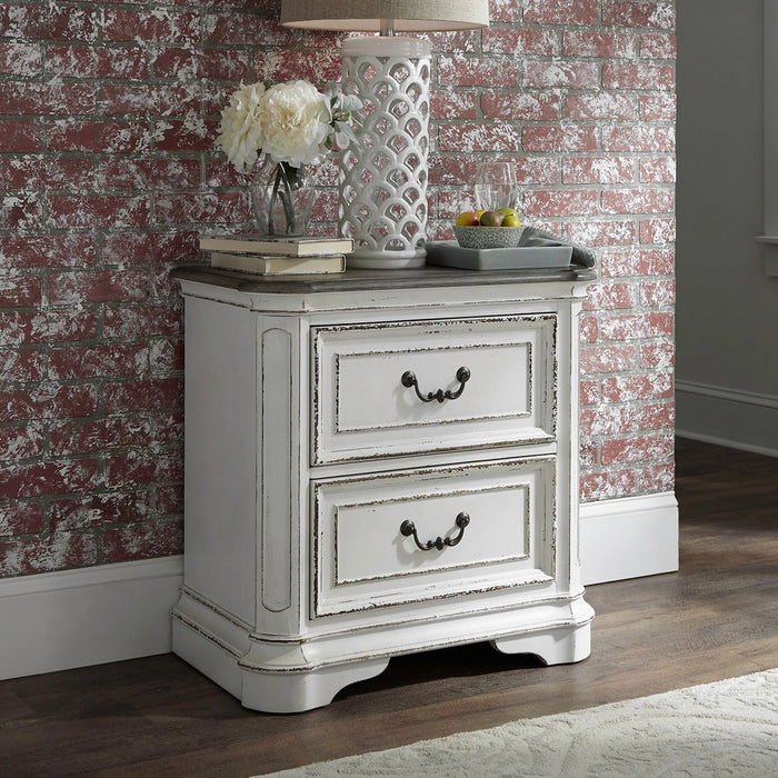 Magnolia Manor Two Drawer Nightstand in Antique White image