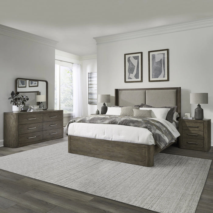 South Bend King California Shelter Bed, Dresser & Mirror, Night Stand image