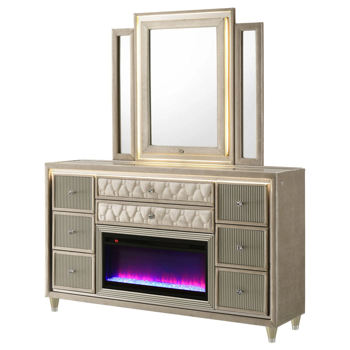 Lorient LED Dresser with LED Mirror and Flame Visualizer