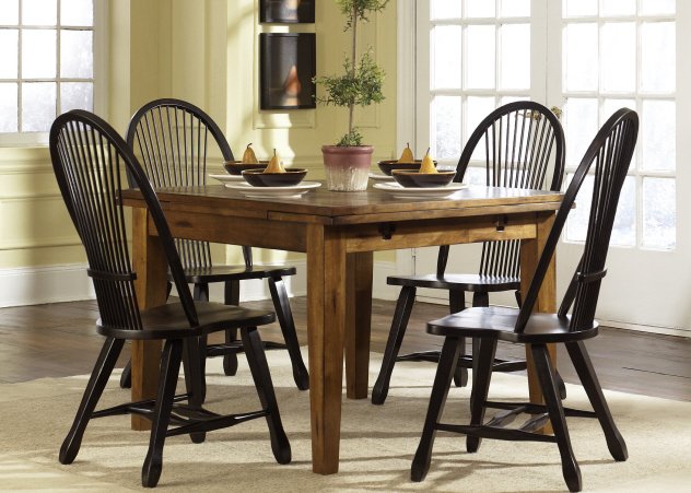 Liberty Furniture Treasures Retractable Leg Table in Rustic Oak Finish