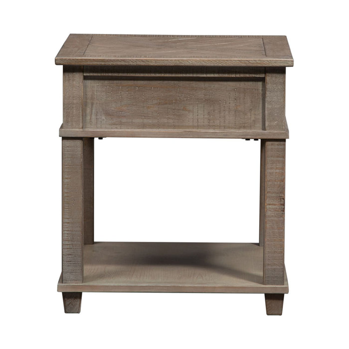 Parkland Falls Rectangular End Table in Weathered Taupe
