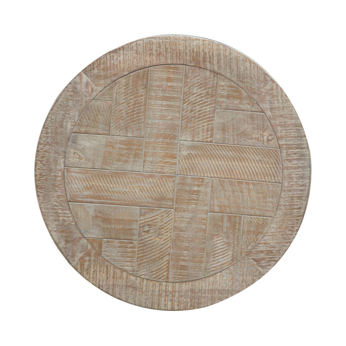 Parkland Falls Round End Table in Weathered Taupe