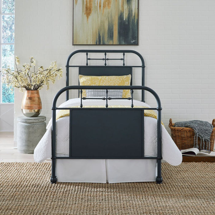 Liberty Furniture Vintage Series Full Metal Bed in Navy