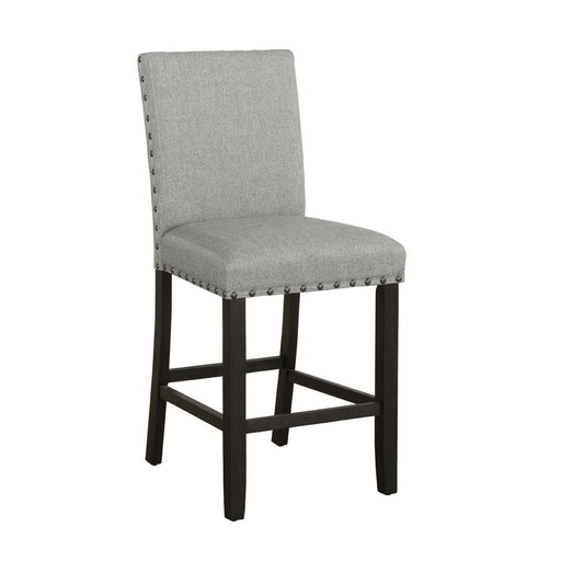 Kentfield Solid Back Upholstered Counter Height Stools Grey and Antique Noir (Set of 2) image
