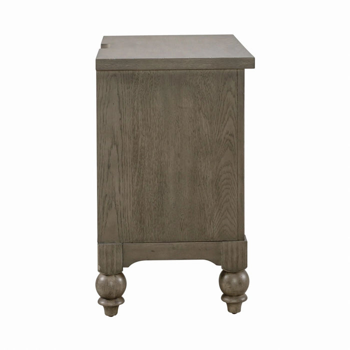 Americana Farmhouse 2 Drawer Nightstand in Dusty Taupe and Black image