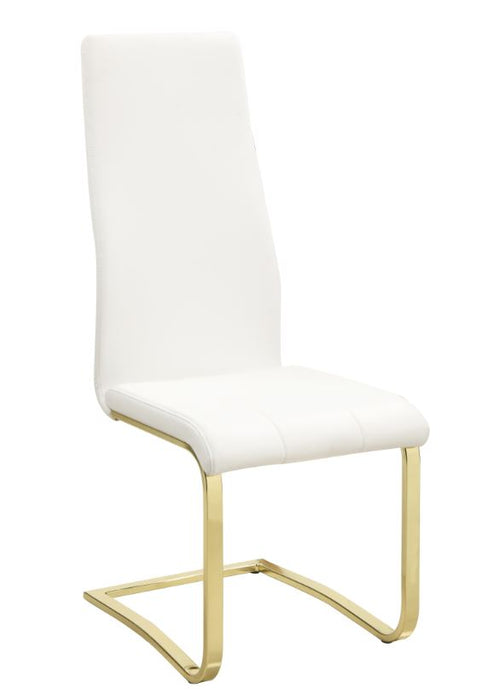 Montclair Side Chairs White and Rustic Brass (Set of 4)