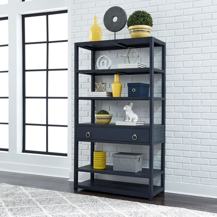 Liberty Furniture Midnight Accent Bookcase in Wire Brushed Denim