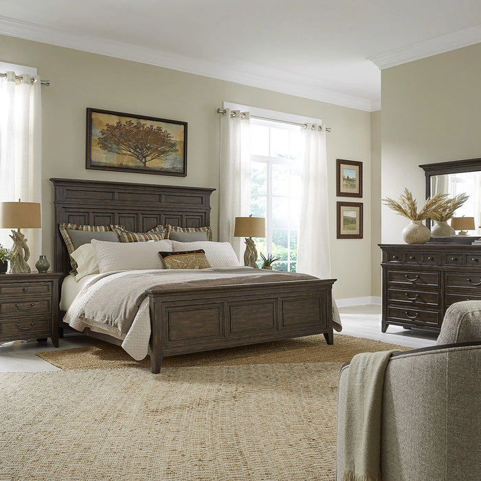 Paradise Valley King Panel Bed, Dresser & Mirror, Night Stand image