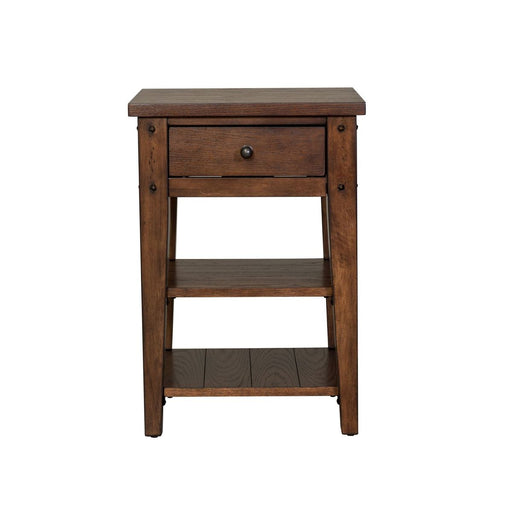 Liberty Furniture Lake House Chair Side Table in Rustic Brown Oak image