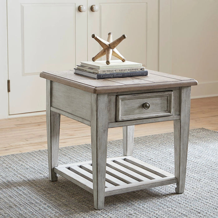 Heartland Drawer End Table in Antique White image