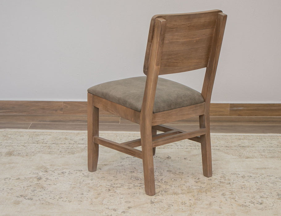 Natural Parota Solid wood chair with upholstered seat