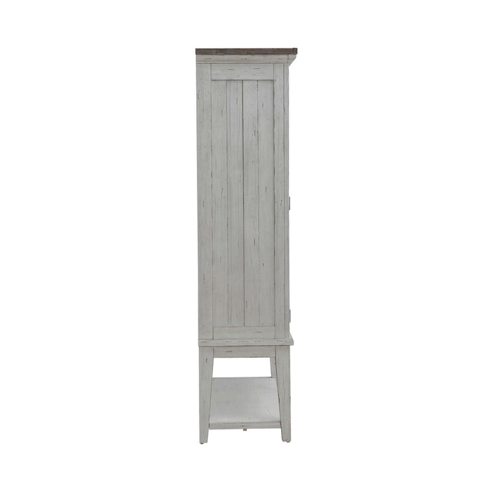 River Place Bar Cabinet in Riverstone White & Tobacco EST SHIP TIME APPX 4 WEEKS