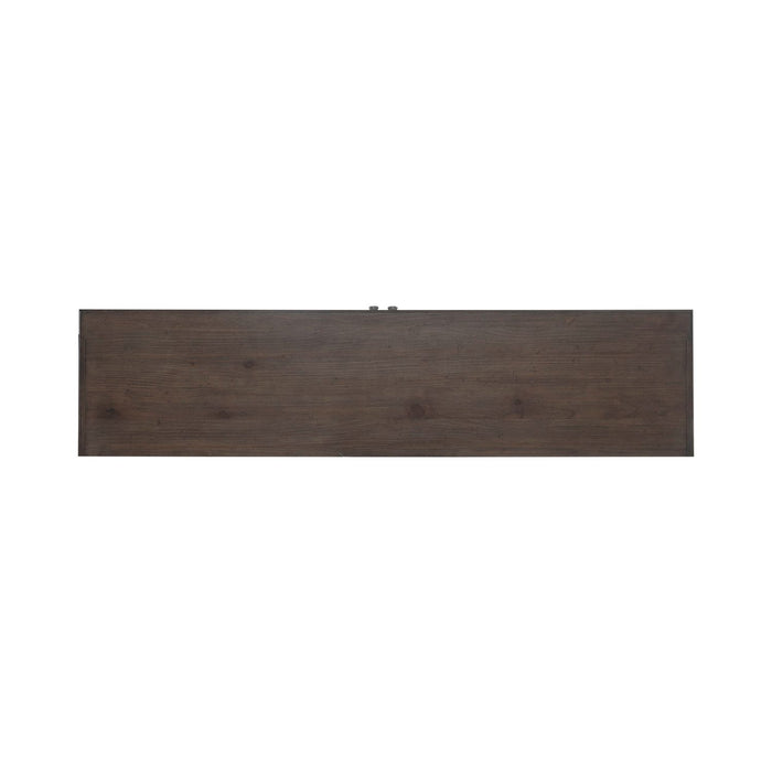 River Place Entertainment Console in Riverstone White/Tobacco