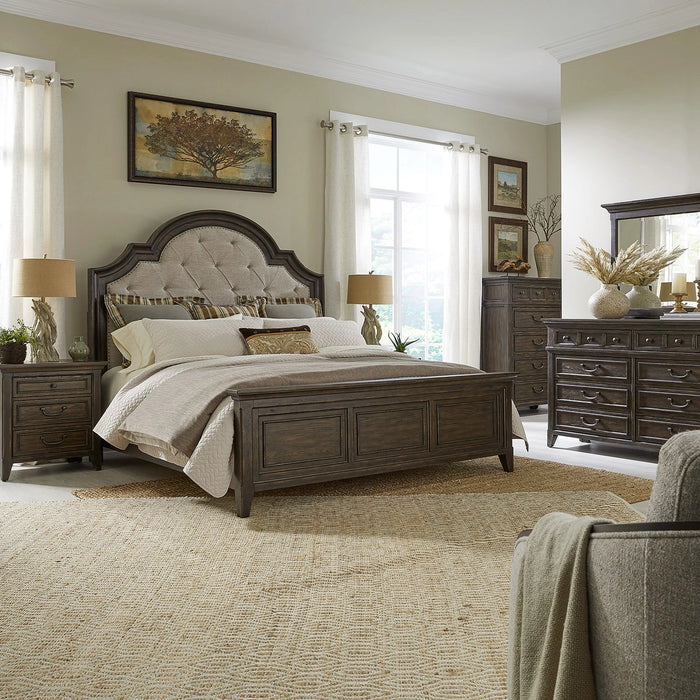Paradise Valley King California Uph Bed, Dresser & Mirror, Chest, Night Stand image