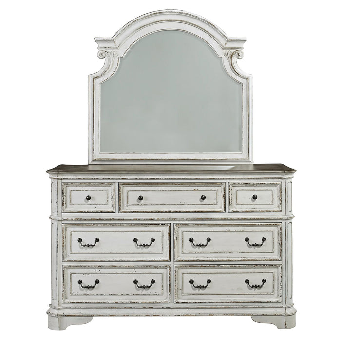 Magnolia Manor King California Panel Bed, Dresser & Mirror, Night Stand
