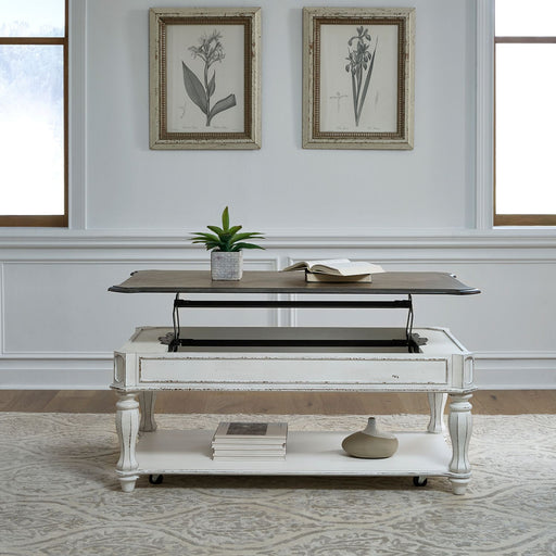 Magnolia Manor Lift Top Cocktail Table in Antique White image