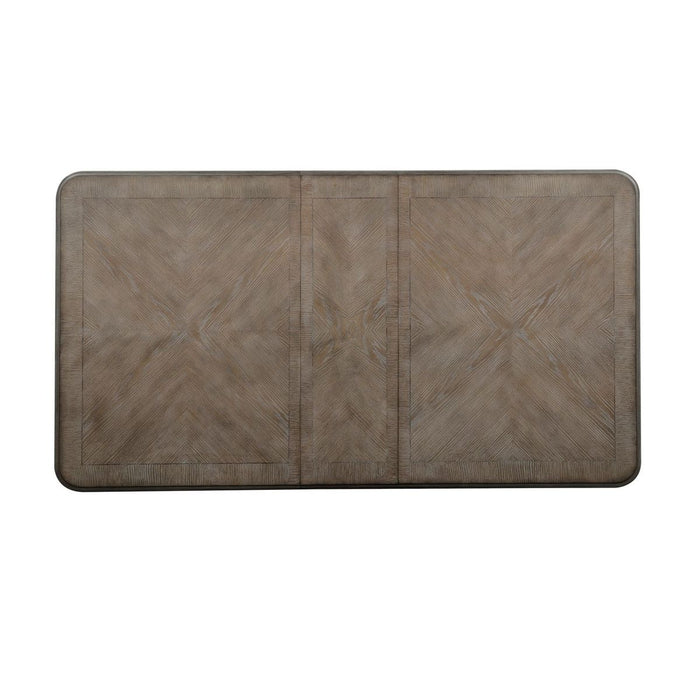 Liberty Furniture Magnolia Manor Leg Table in Antique White Base w/ Weathered Bark Tops