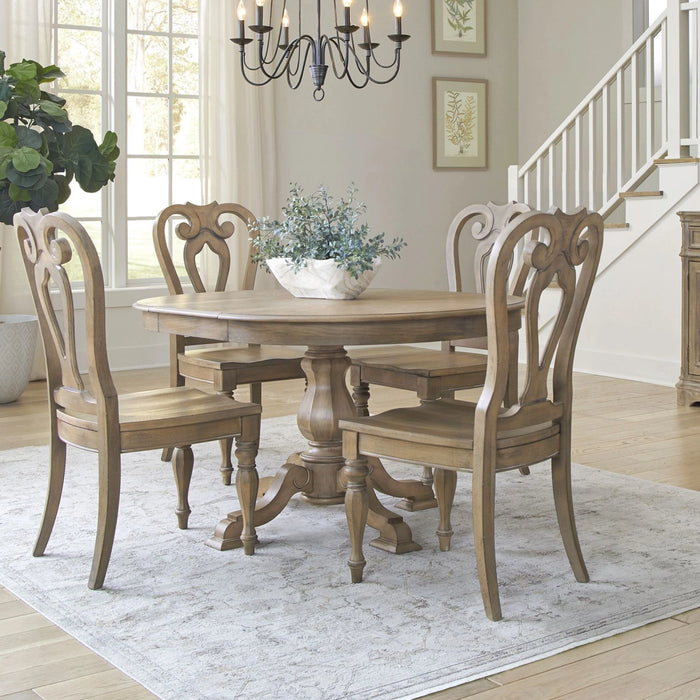 Magnolia Manor Opt 5 Piece Pedestal Table Set image