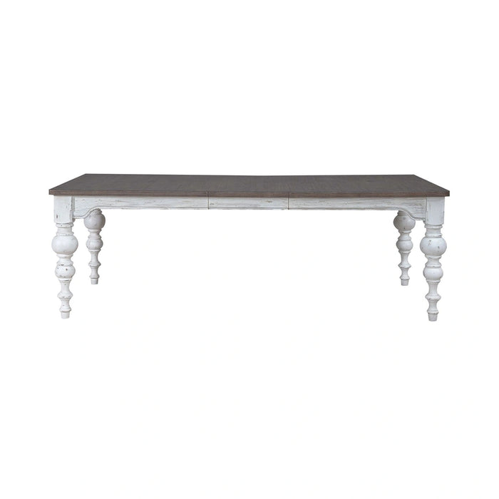 River Place Rectangular Leg Table in Riverstone White & Tobacco image