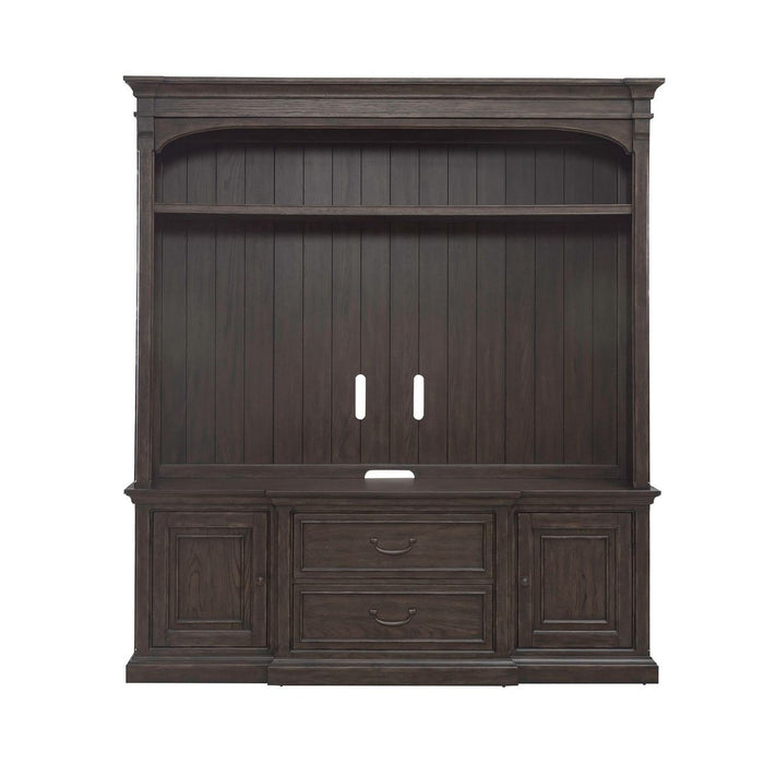 Liberty Furniture Paradise Valley Entertainment Center in Saddle Brown