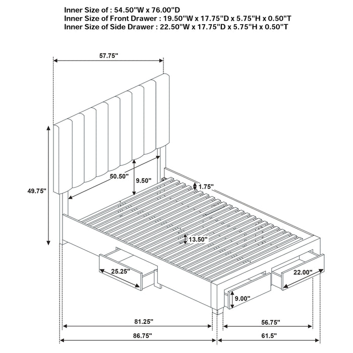 Wheatland Panel Platform Storage Bed