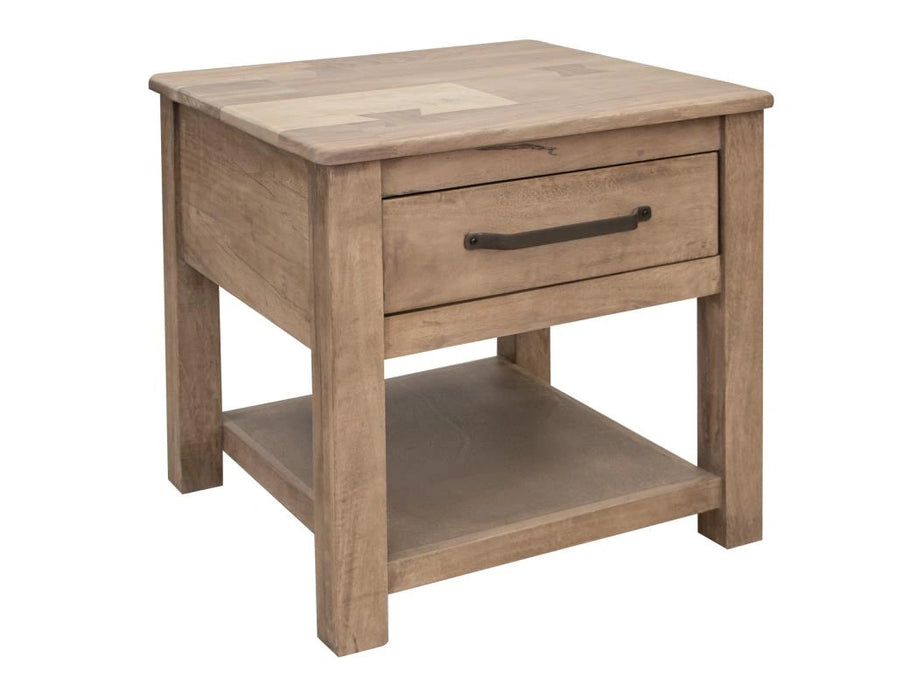 Natural Parota 1 Drawer, End Table