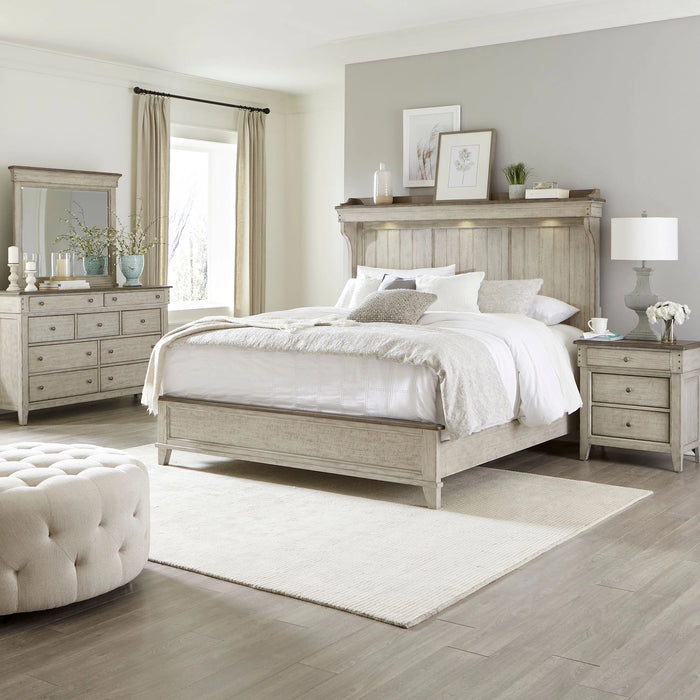 Ivy Hollow King Mantle Bed, Dresser & Mirror, Night Stand image