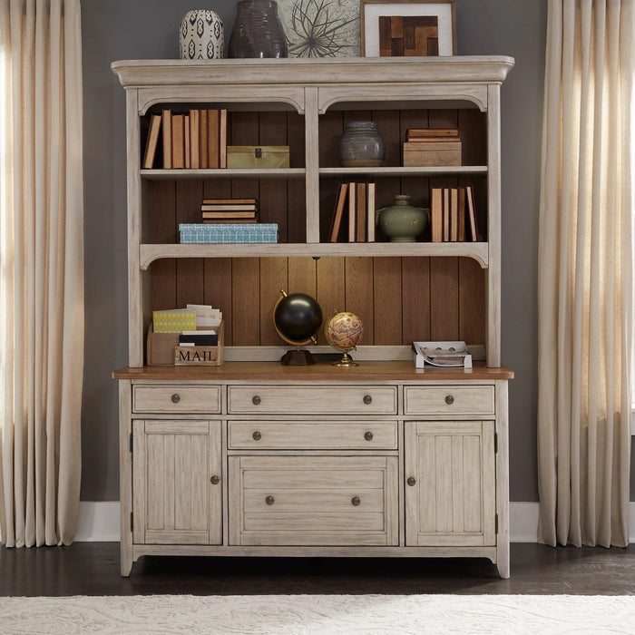 Farmhouse Reimagined 3 Piece Desk & Hutch Set image