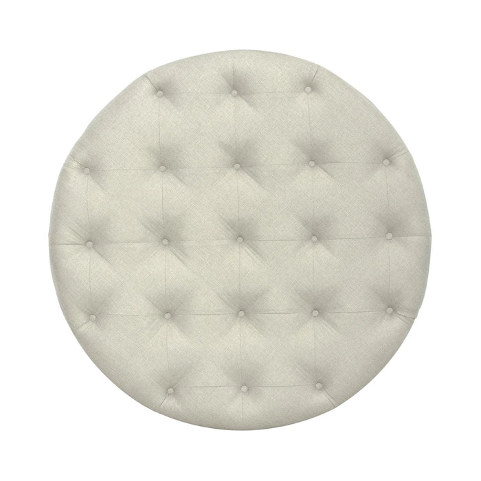 Americana Farmhouse Round Cocktail Ottoman in Dusty Taupe image