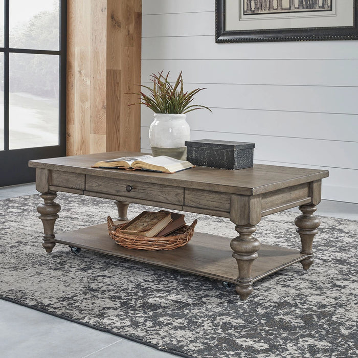 Americana Farmhouse Rectangular Cocktail Table in Dusty Taupe image
