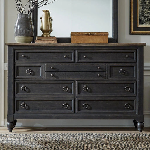Americana Farmhouse 9 Drawer Dresser in Black image