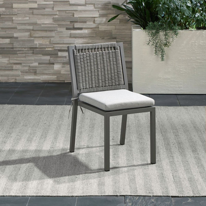 Liberty Furniture Plantation Key Outdoor Panel Back Side Chair in Granite