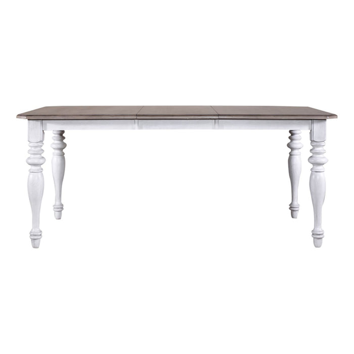 Ocean Isle Rectangular Leg Table in Antique White with Weathered Pine image