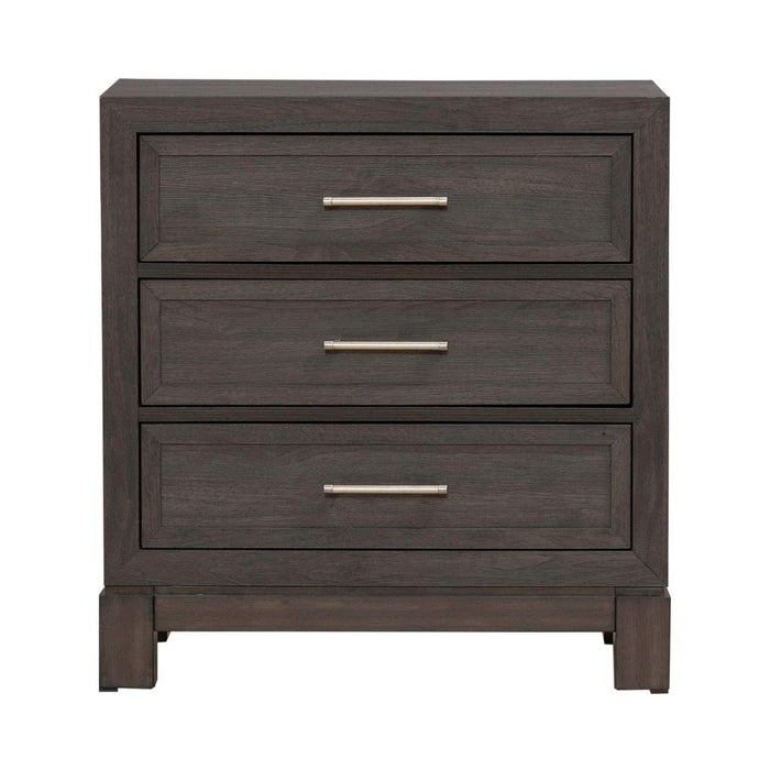 Liberty Furniture Modern Edge Nightstand w/ Charging Station in Caffe