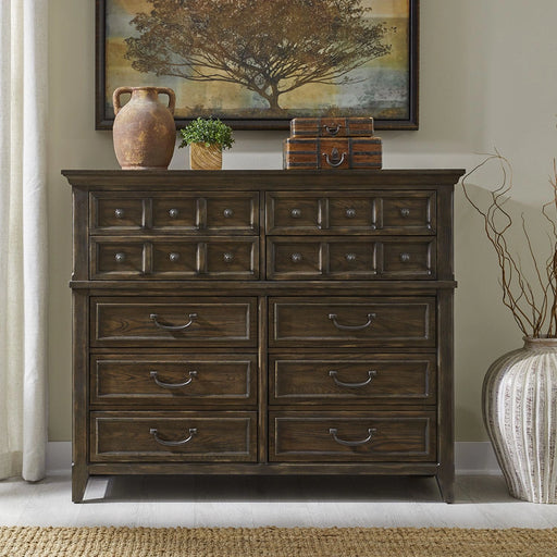 Paradise Valley 10 Drawer Chesser in Saddle Brown image