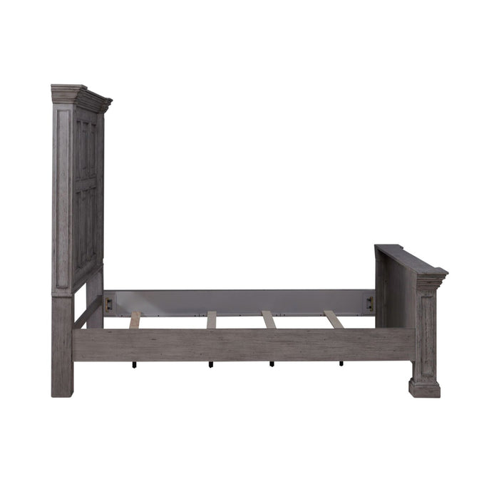 Liberty Furniture Big Valley King Mansion Panel Bed in Graystone