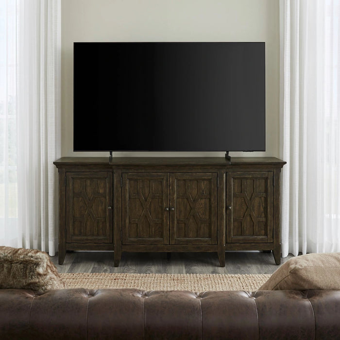 Paradise Valley 76 Inch TV Console in Saddle Brown image
