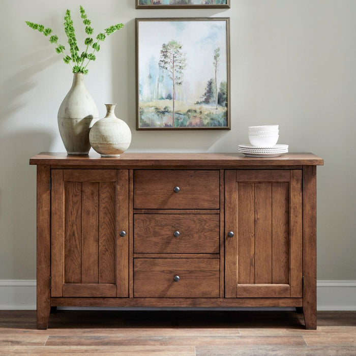 Liberty Furniture Hearthstone Buffet in Rustic Oak