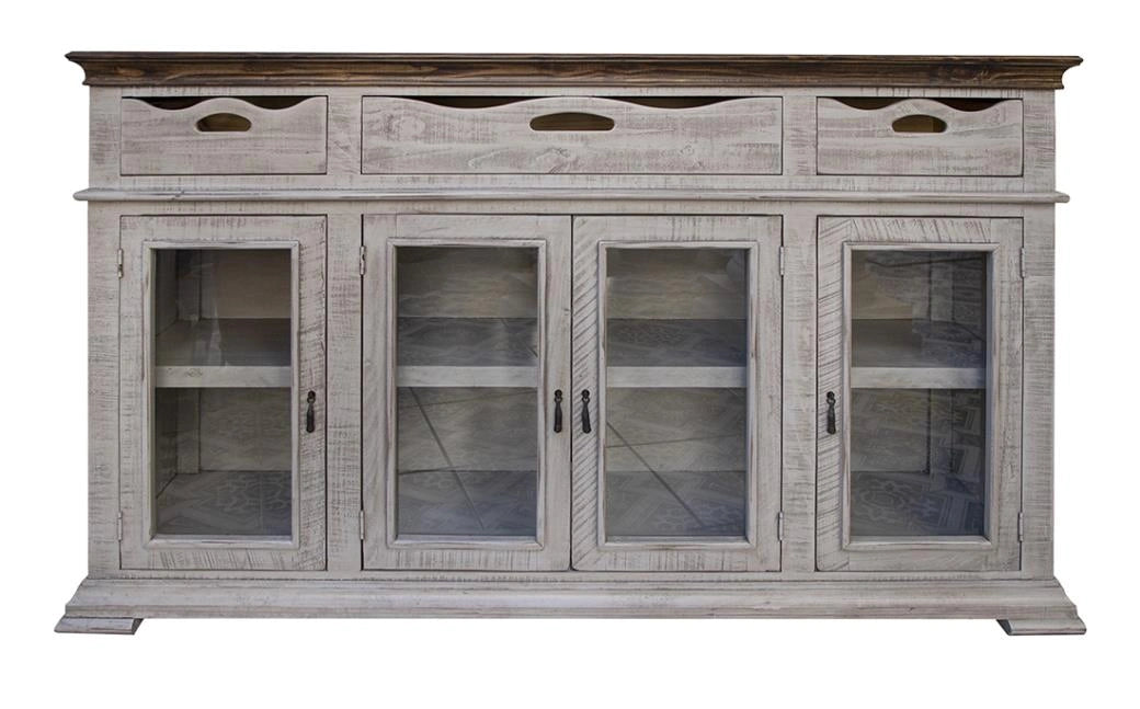 Gray Console 3 Drawers 4 Doors